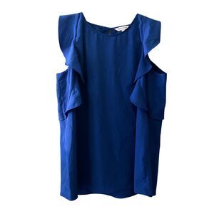 Juicy Couture ruffle flutter shoulder sleeveless blouse top